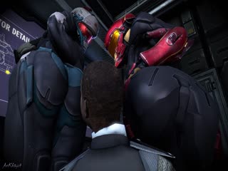 [AnKhajiit] Tanaka và Vale Butt Tease Femdom (Techsuit; Alt Male)(1)